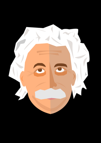 Albert Einstein in black background