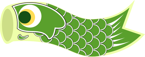 Vector graphics of green Koinobori