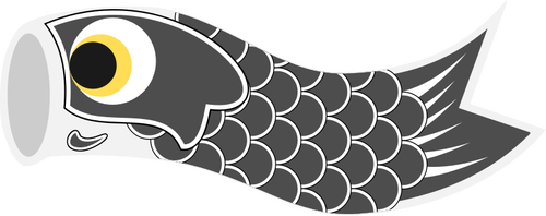 Vektor grafis dari Koinobori abu-abu