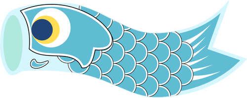 Vector drawing of light blue Koinobori