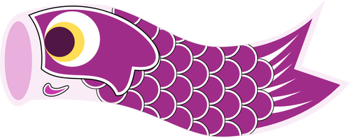 Gambar vektor Koinobori ungu