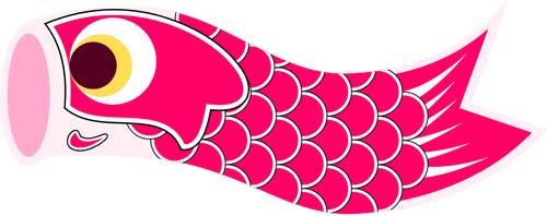 Vector illustration of red Koinobori