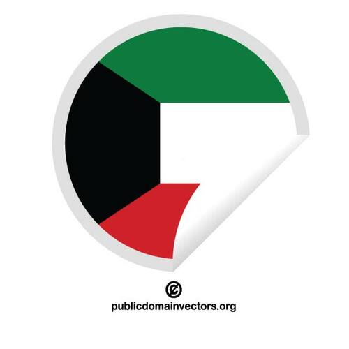 Kuwait flag i rund klistermärke