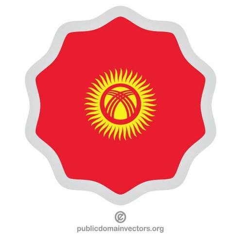 Étiquette de drapeau Kirghizistan