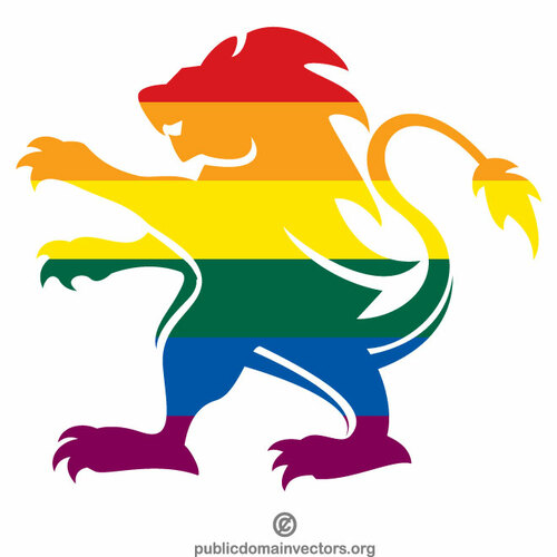 Leone araldico della bandiera LGBT