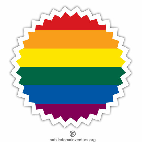 Sticker met LGBT vlag