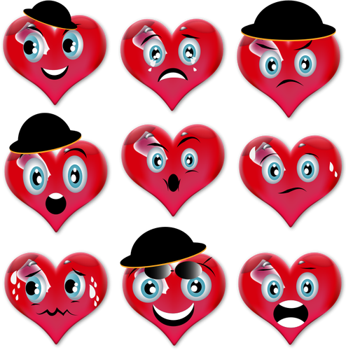 Conjunto de emoticons de amor