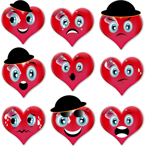 Conjunto de emoticonos del amor