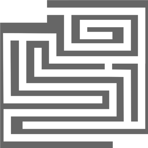 Imagem em tons de cinza de um labirinto de curto