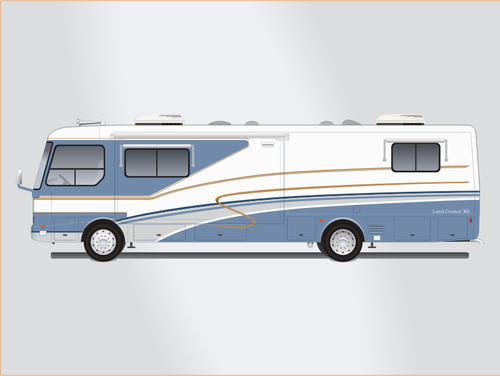 Земля яхты motorhome автобус векторное изображение