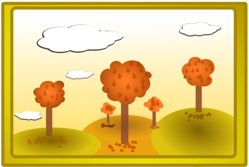 Herbst-Natur-Landschaft-Vektor-illustration