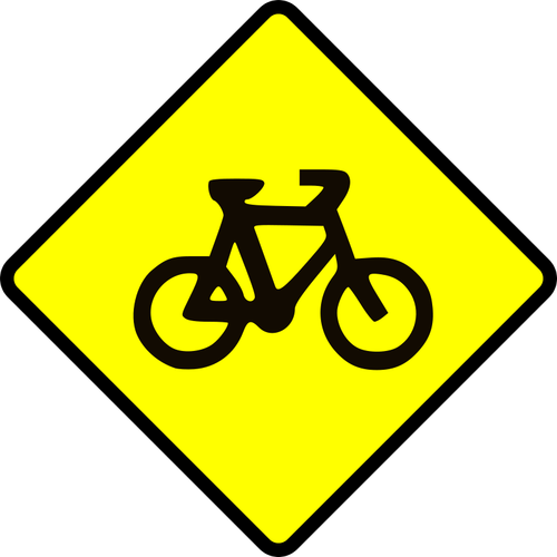 Sinal de advertência de bicicleta vector imagem