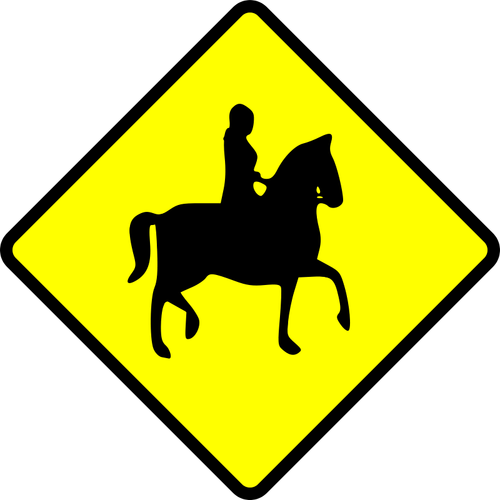 Horse rider caution sign vector image