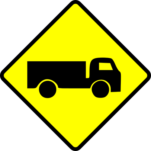 PRECAUCIÓN camión signo vector imagen
