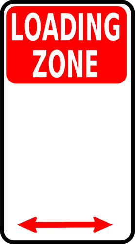 Chargement zone trafic roadsign vector image