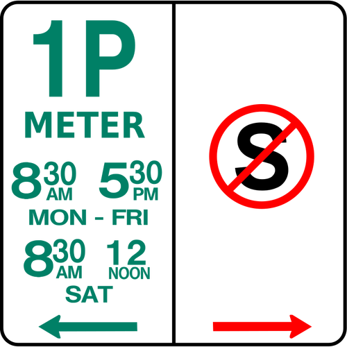 Parking et aucune image vectorielle de commandes trafic roadsign