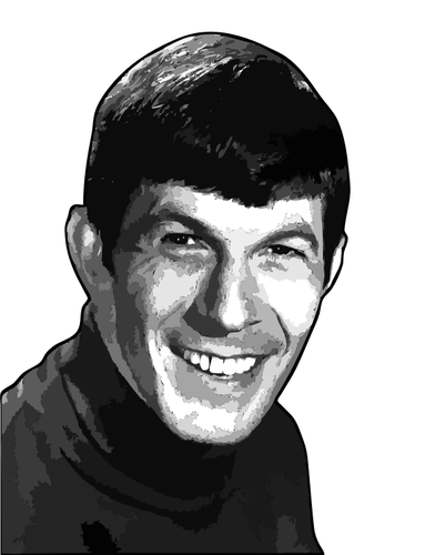 Vektorové ilustrace Leonard Nimoy stínované kresba tužkou