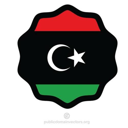 Vlag van Libië binnen ronde sticker