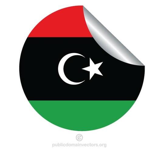 ملصق دائري للعلم الليبي