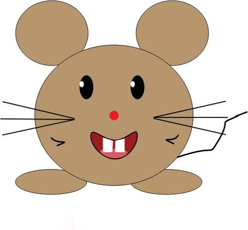 Vektor illustration av leende brun tecknad mus