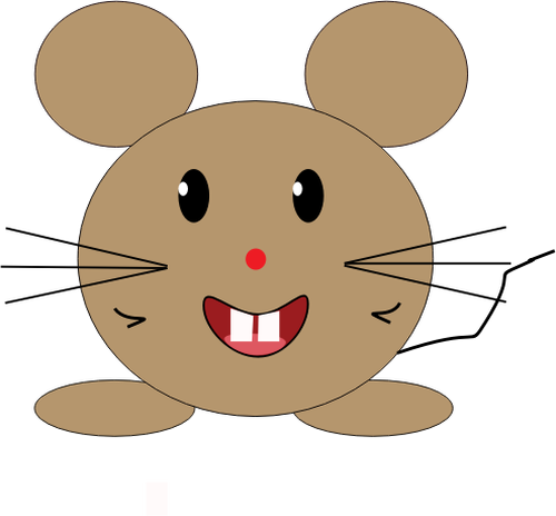 Vector Illustration lächelnder braun Cartoon Maus