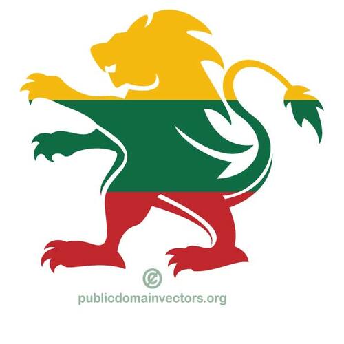 Flag of Lithuania in lion shape