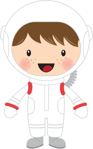 Kleine jongen astronaut