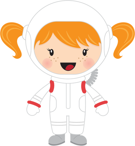 Liten flicka astronaut