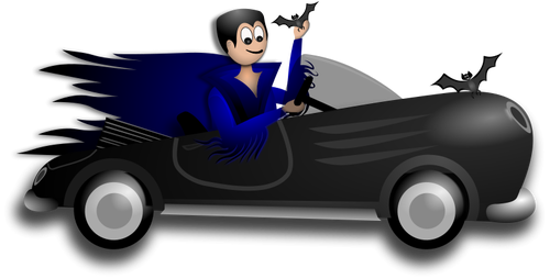 Liten Dracula driver vektor ClipArt