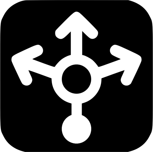 Load balancer biało-czarny ikona ilustracja wektorowa