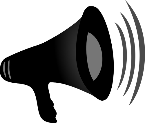 Ilustrasi vektor megafon beraksi