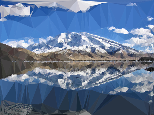 Poly de réflexion-basse montagne lac