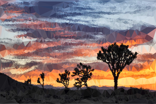 Coucher de soleil Desert paysage