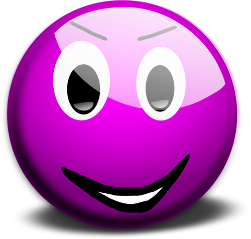 Ilustração em vetor do smiley atrevido roxo