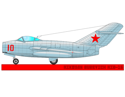 Wektor wojskowy samolot MIG-15