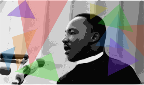 Sosteniendo un discurso de Martin Luther King Jr vector illustration