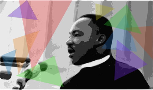 Martin Luther King Jr, tenendo un discorso vettoriale illustrazione