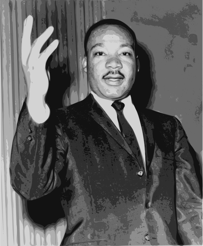 Ilustração em vetor retrato frontal Martin Luther King Jr.