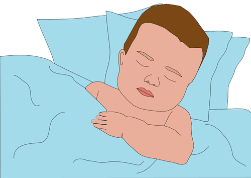 Imagem vetorial de garoto na cama
