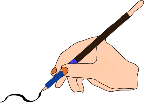 Hand schrijven vectorillustratie