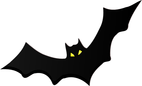 Silhouette di pipistrello con occhi gialli vector ClipArt