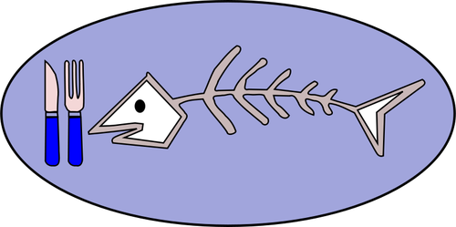 וקטור תמונה של עצם דג בצלחת