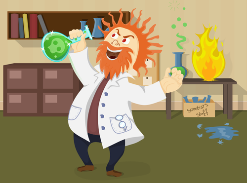 ClipArt vettoriali di scienziato pazzo