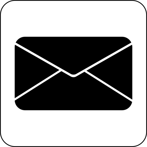 Clipart vetorial do ícone correio preto e branco