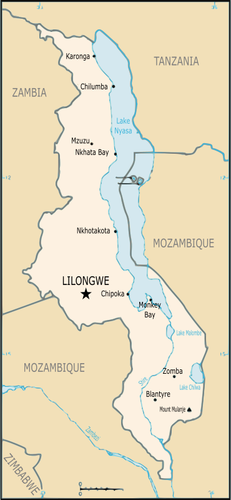 Carte du Malawi