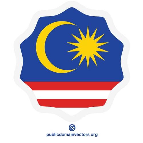 Malaysia flagga rund klistermärke