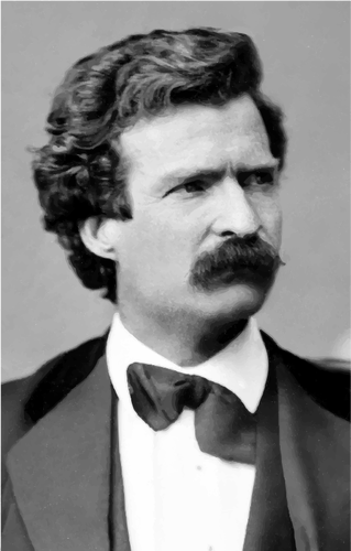 Vektor gambar Fotorealistik Mark Twain potret