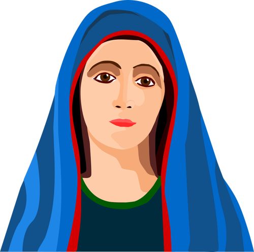 Jungfru Maria porträtt vektorbild