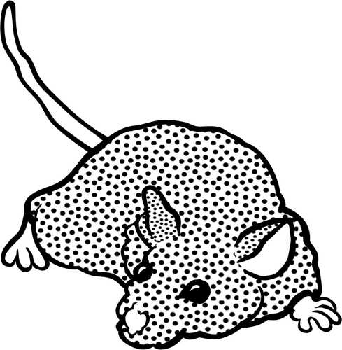 Clipart de souris inégale en noir et blanc