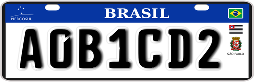 ब्राजील पंजीकरण प्लेट वेक्टर ग्राफिक्स